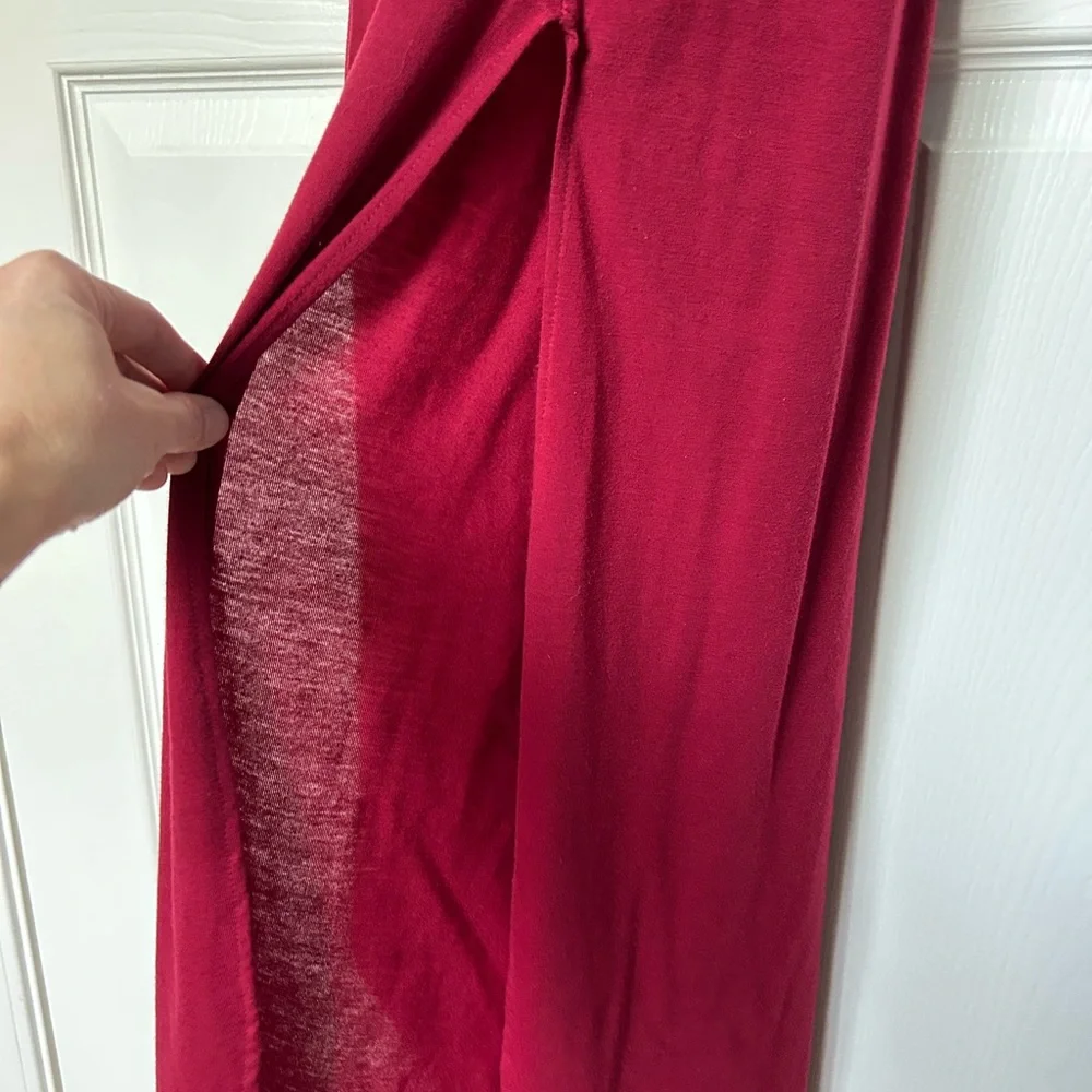 Verabendi Off the Shoulder Summer Long Burgundy Red Dress Size 8/10 - Picture 5 of 11